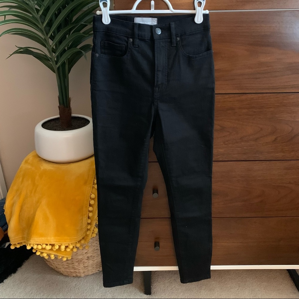 Everlane high rise black skinny jeans